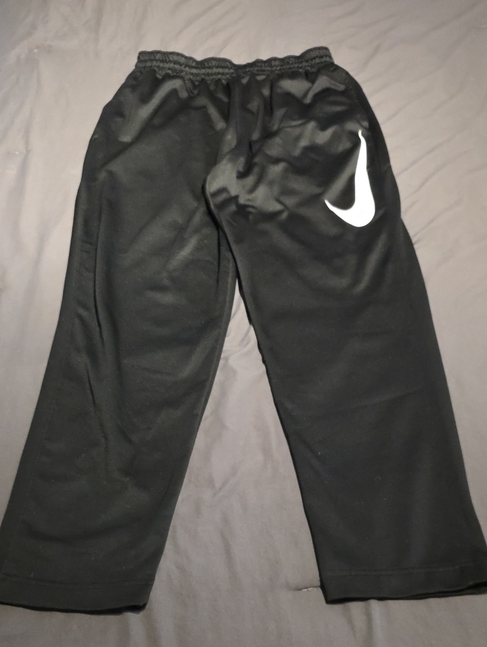 Nike Black Fleece Lined Sweatpants with White Swoosh Logo
